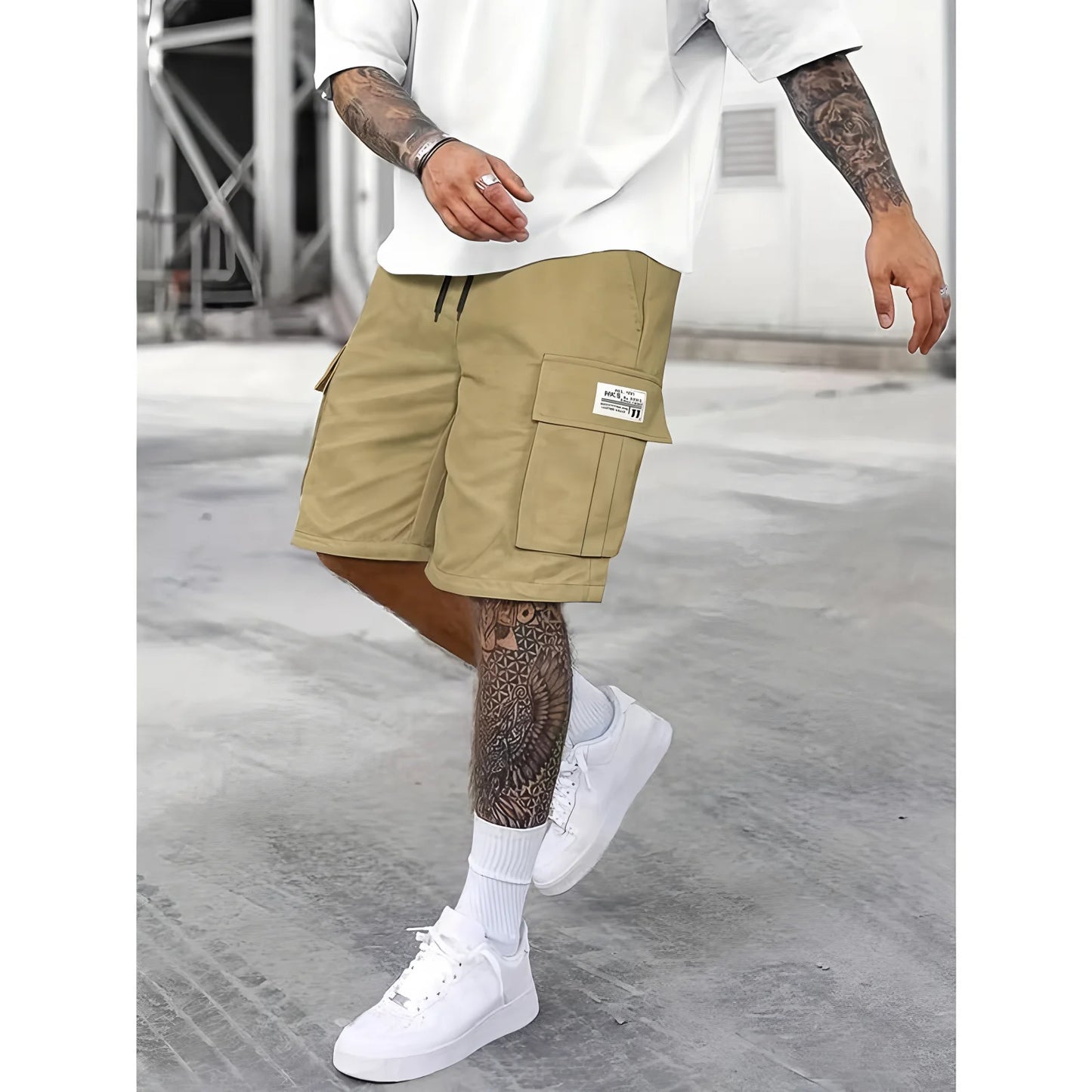 Men's Casual Shorts – Elastic Waist, Multi-Pocket, Lightweight