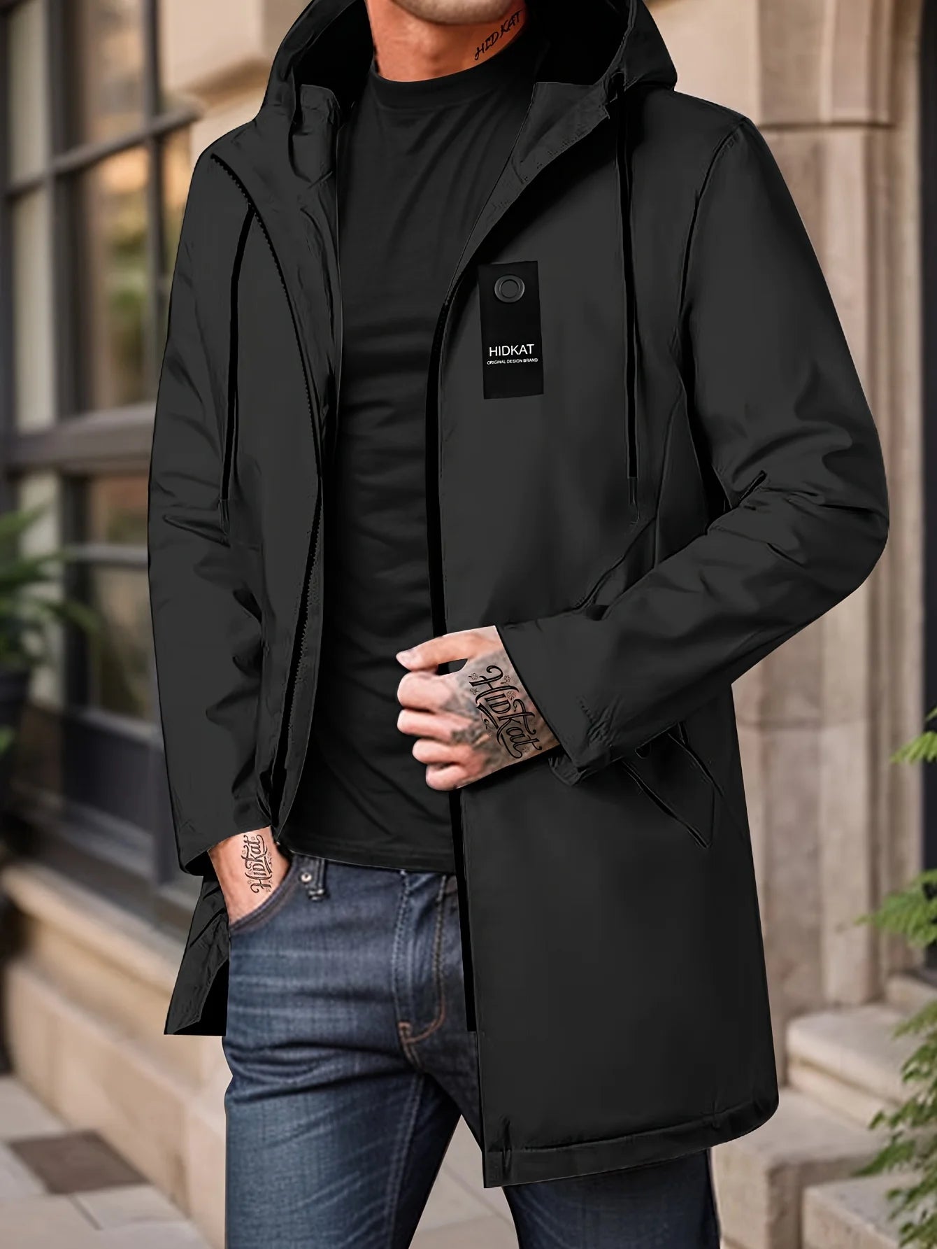 Men's Casual Hooded Jacket – Lightweight Zip-Up Outdoor Windbreaker