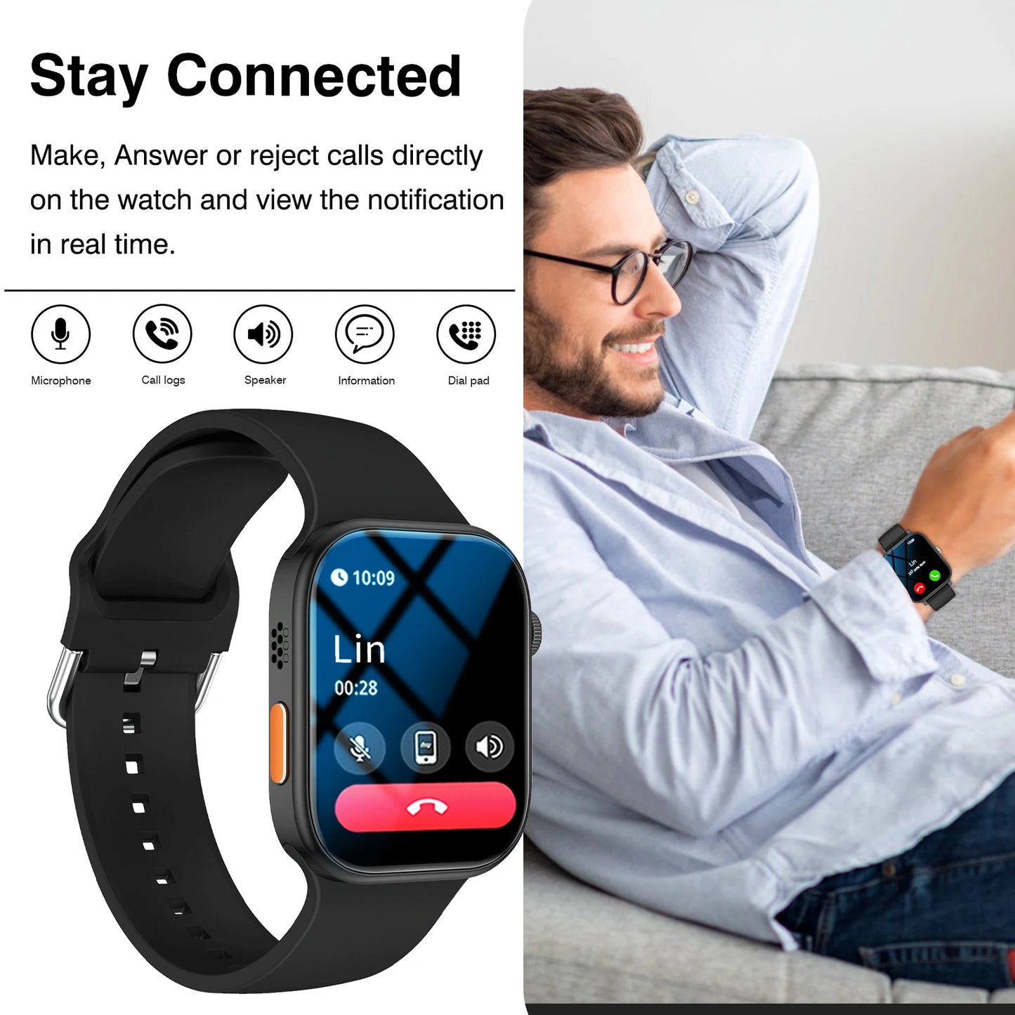 P98 Smart Watch – Wireless Calling, Multi-Sport Tracking & Heart Rate Monitor