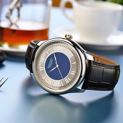 Men's Luxury Business Quartz Watch – Leather Strap, Waterproof