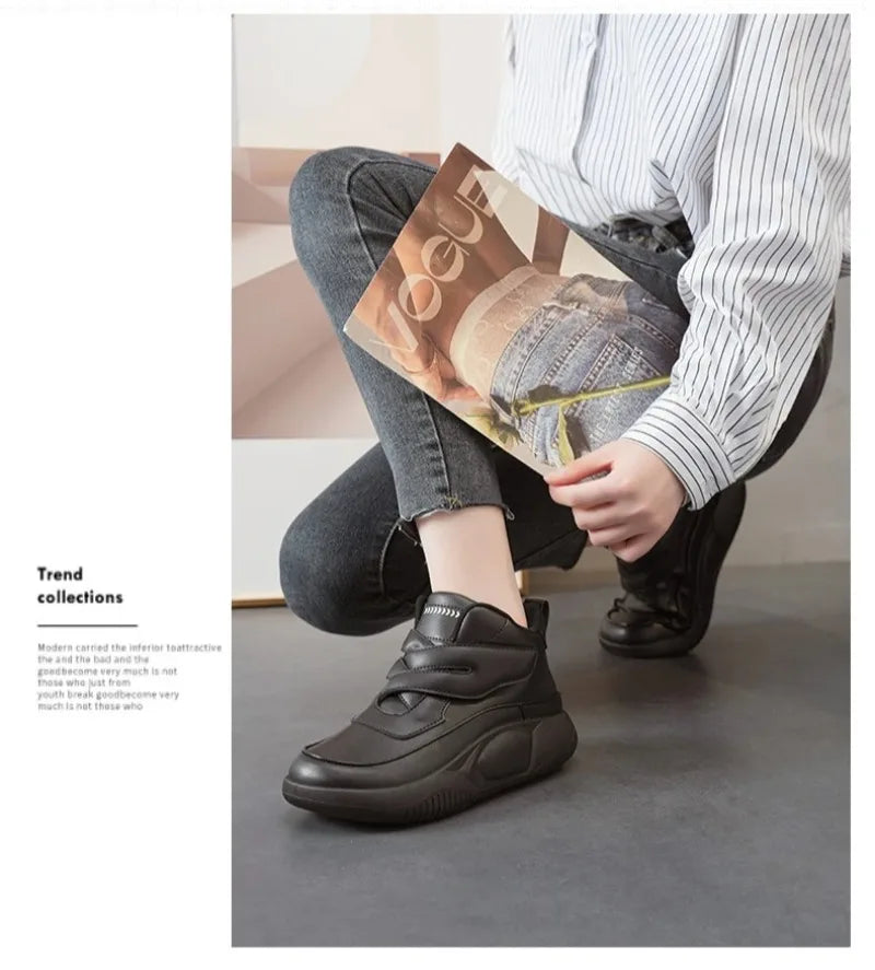 Women's High-Top Chunky Sneakers – Cushioned Platform Streetwear Shoes