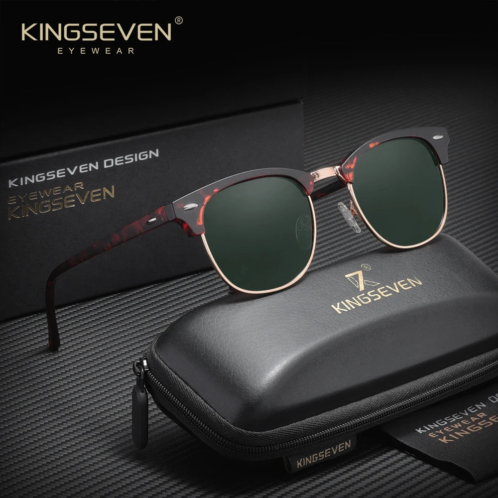KINGSEVEN Half Frame Polarized Sunglasses — UV400