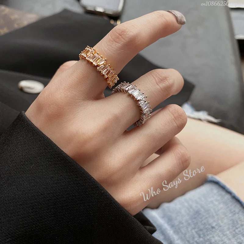 Women's Sparkling Zircon Ring Set – Elegant Party & Special Occasion Rings