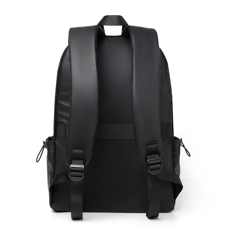 Black backpack on a white background