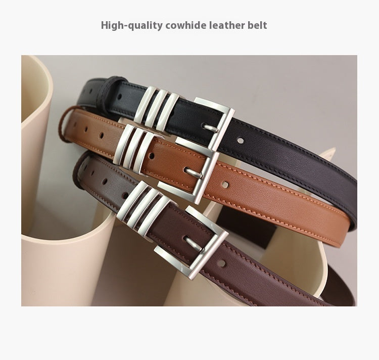 Women's leather belt worn styling