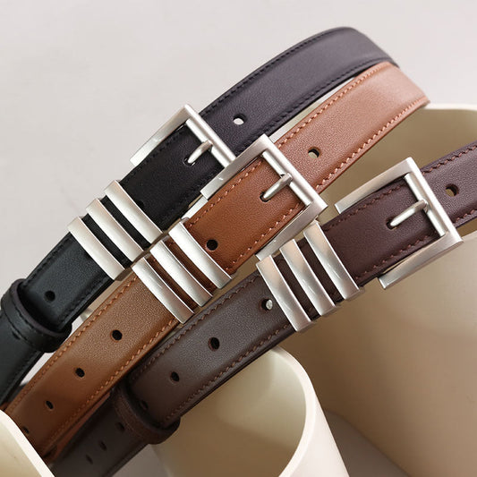 Women's genuine leather belt in black