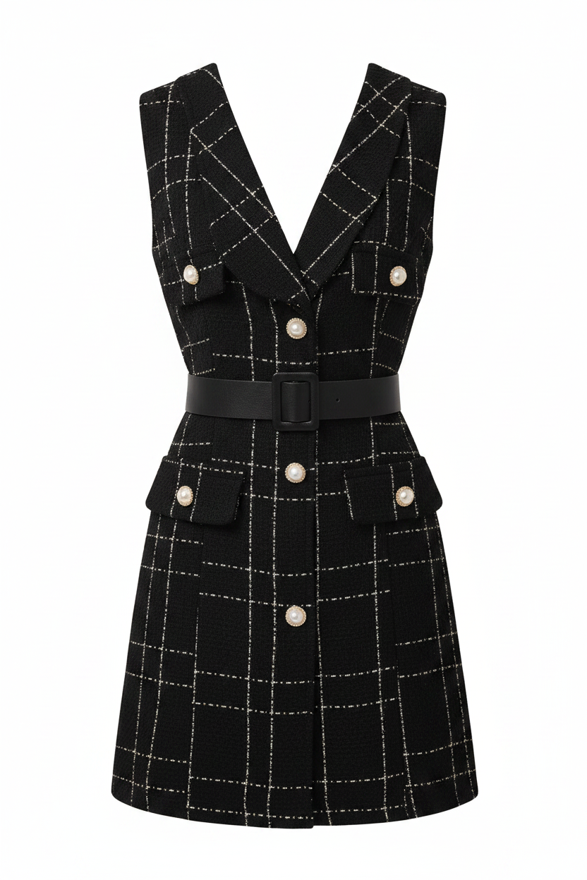 Black onepiece vest ghost