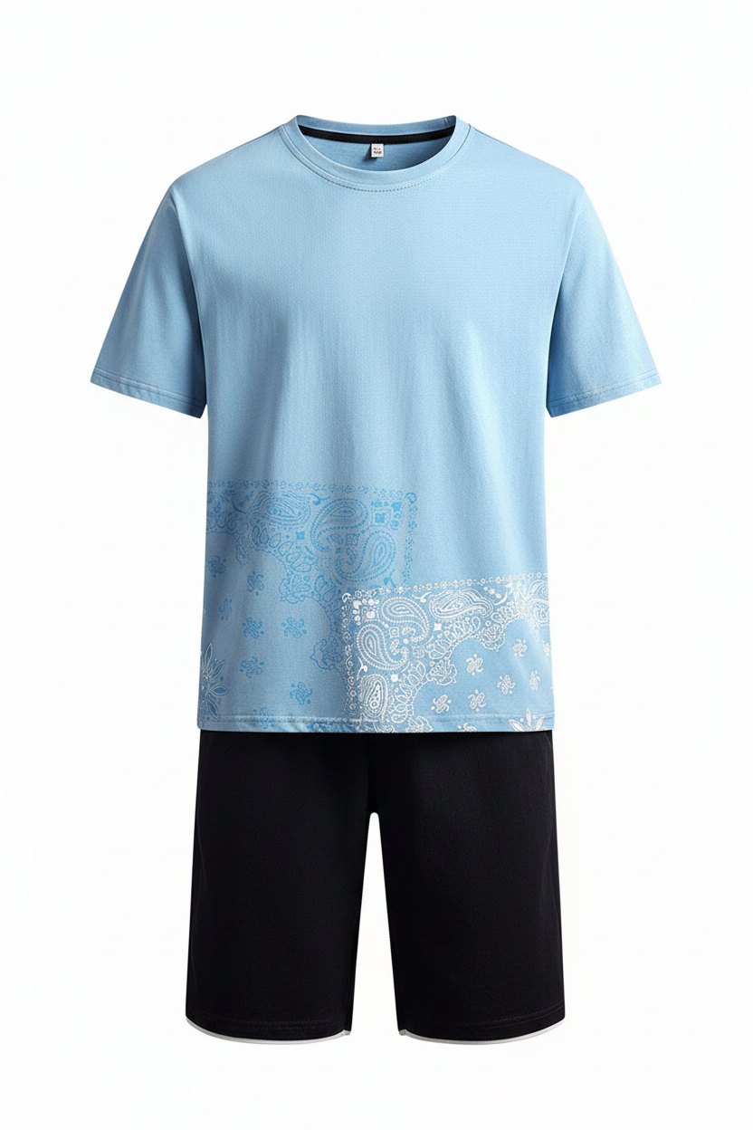 Blue paisley ghost mannequin