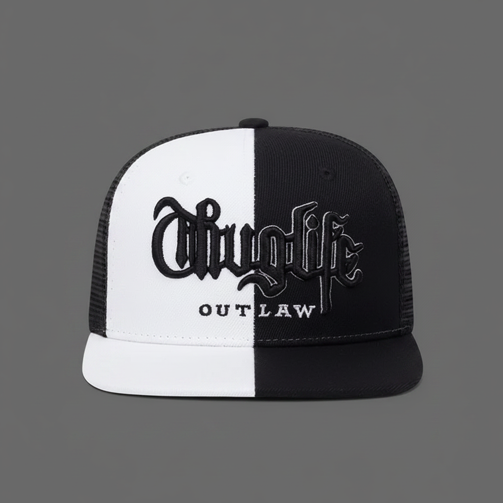 Cap — White and Black Mesh