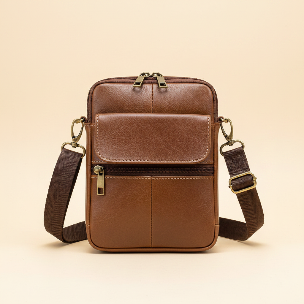 Clean hero image for the leather crossbody bag