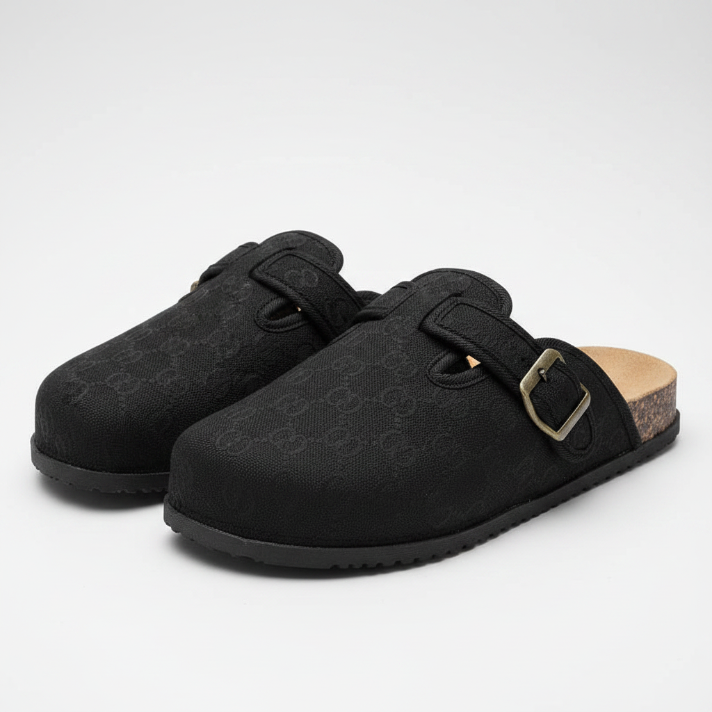 Cork Slippers Black - Clean
