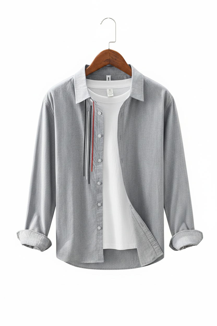 Cotton Shirt Jacket - Gray