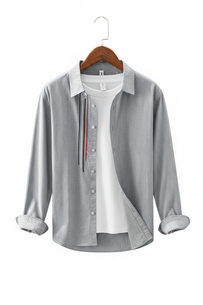 Cotton Shirt Jacket - Gray