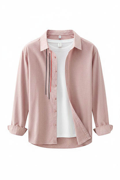 Cotton Shirt Jacket - Pink