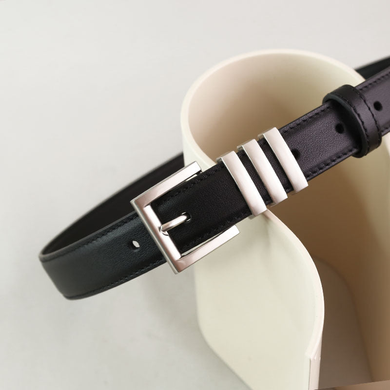 Women's genuine leather belt buckle