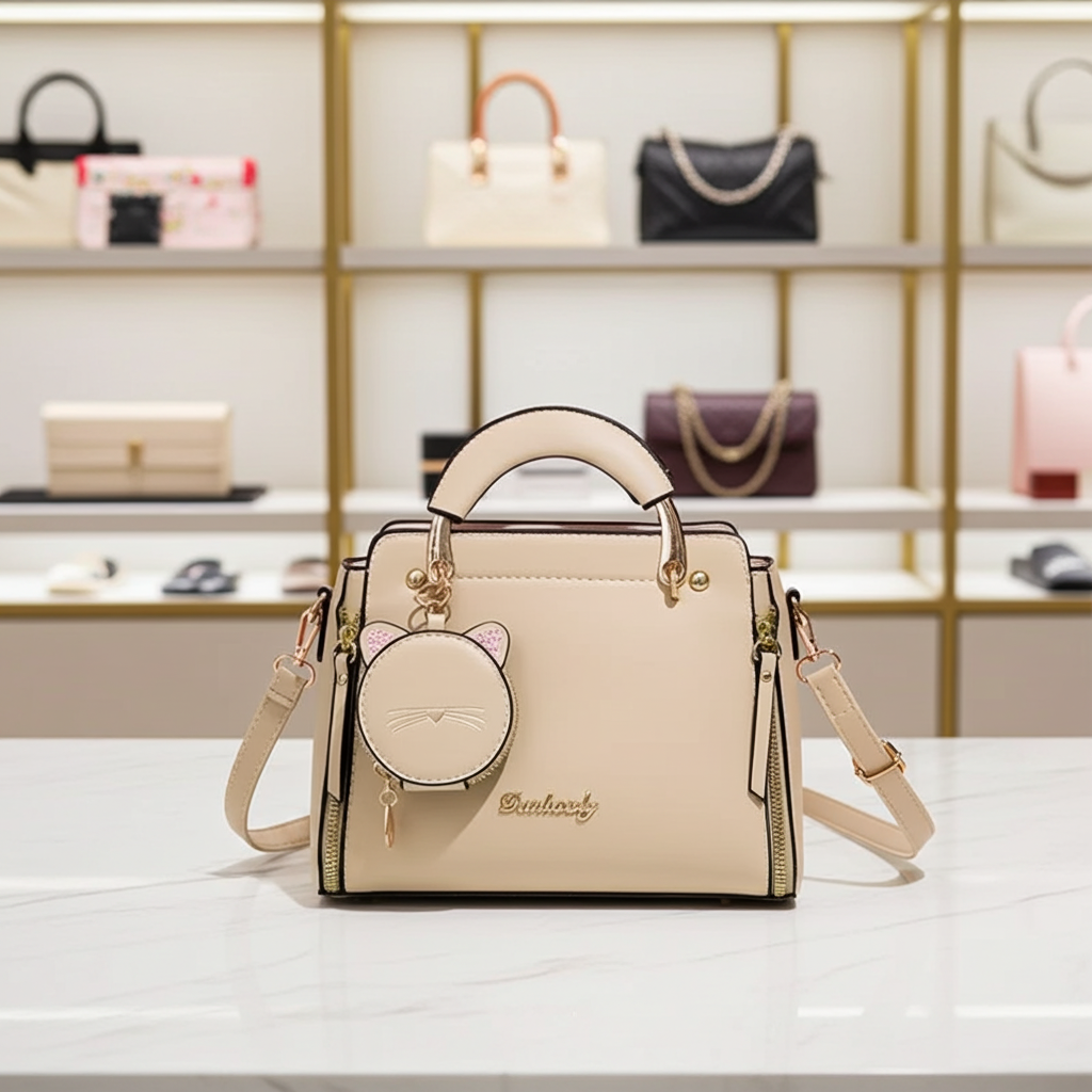 Women's Soft PU Leather Flap Messenger Bag – Casual Top Handle Handbag