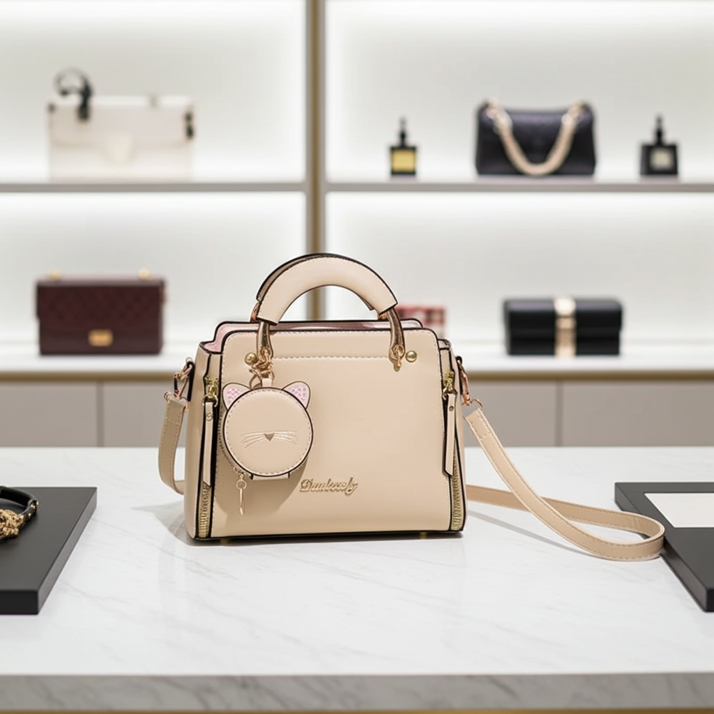 Women's Soft PU Leather Flap Messenger Bag – Casual Top Handle Handbag