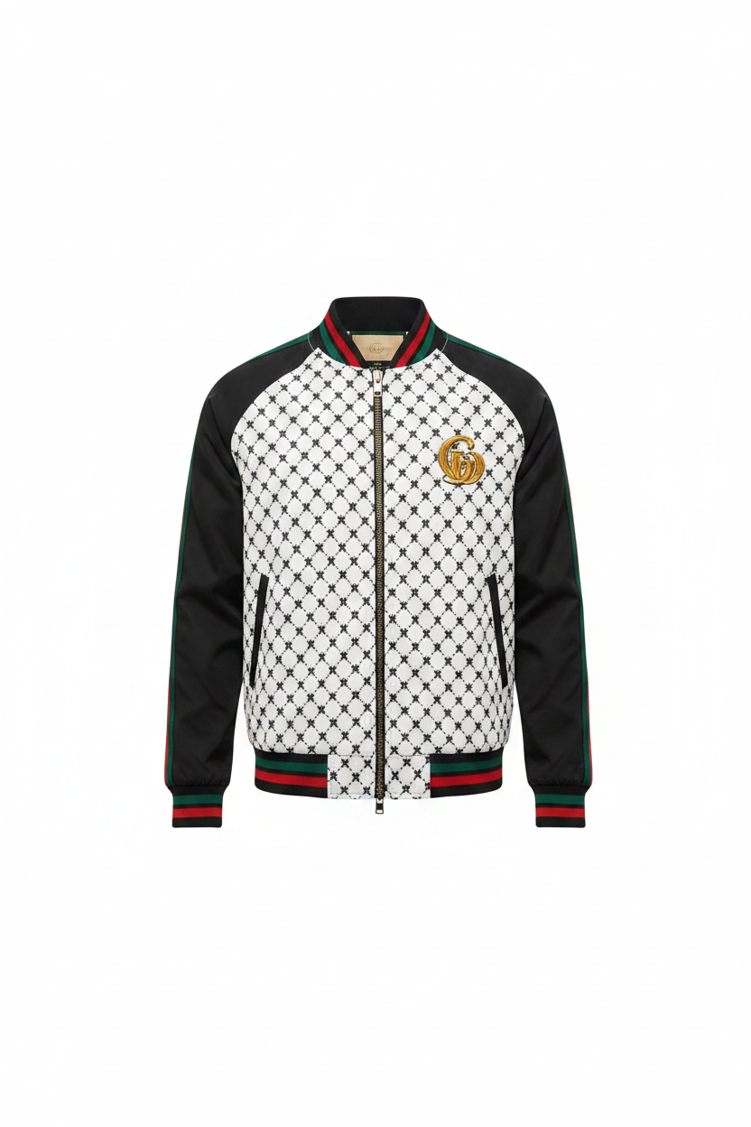 Ghost mannequin colorblock baseball collar jacket