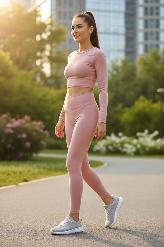Grey Pink Sneakers Lifestyle