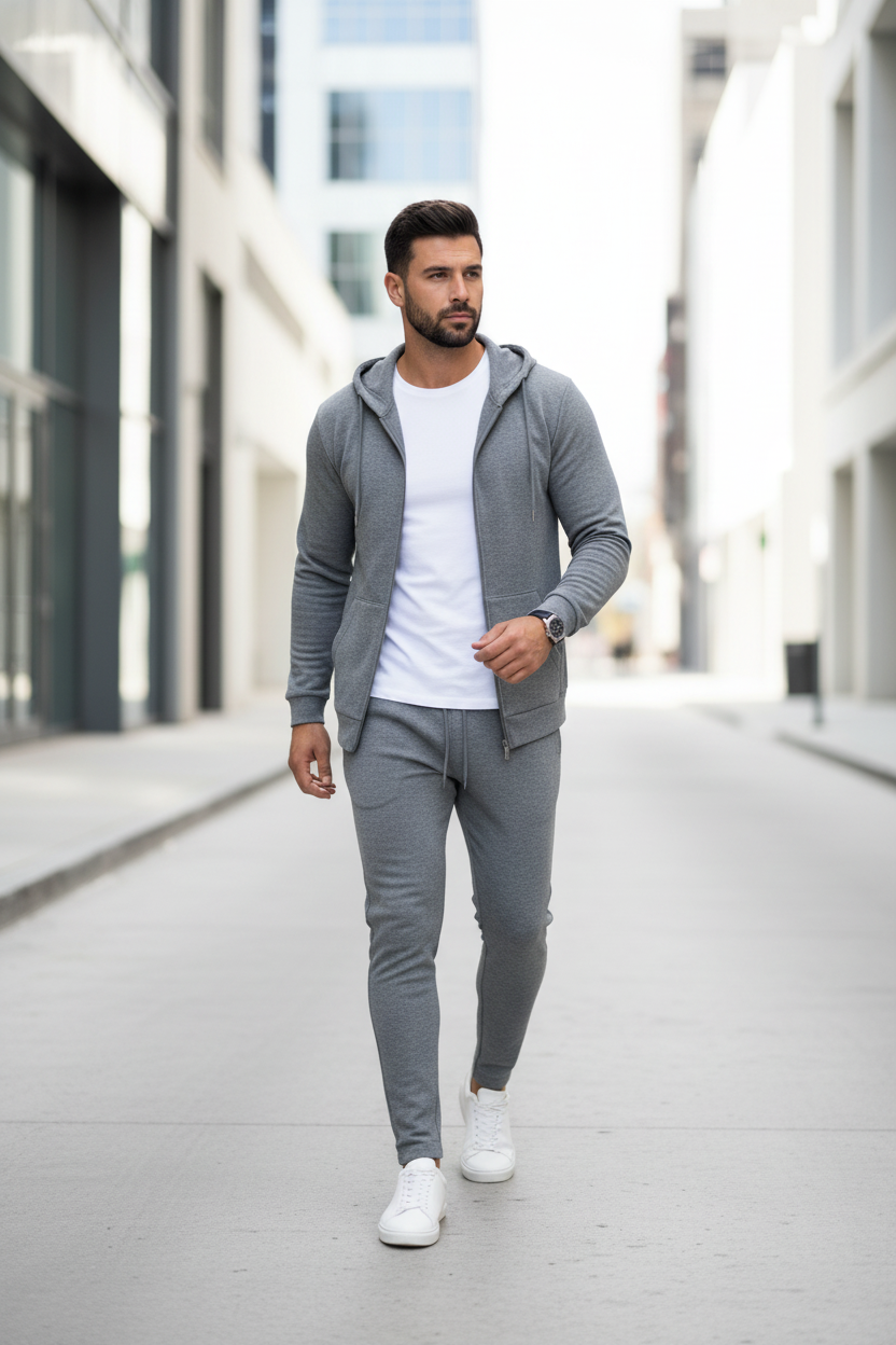 Hoodie Sweatpants Set - Gray