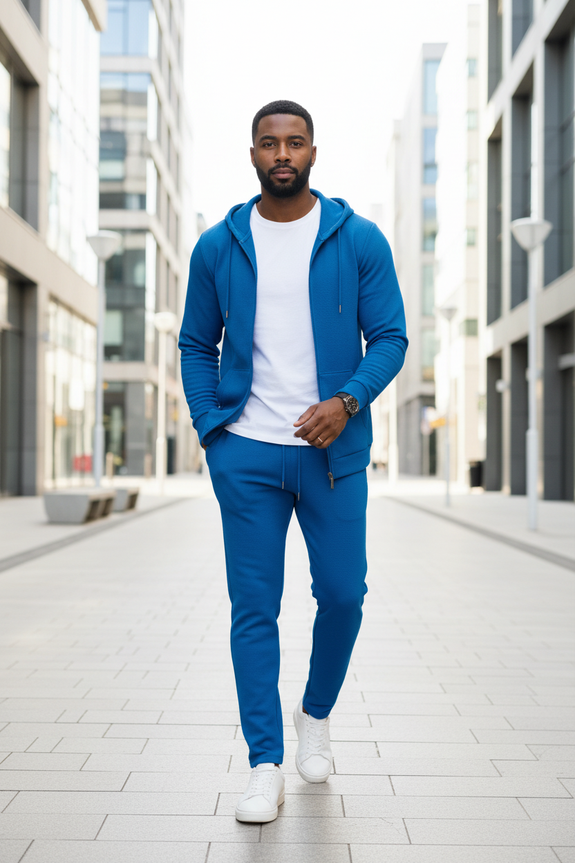 Hoodie Sweatpants Set - Sapphire Blue