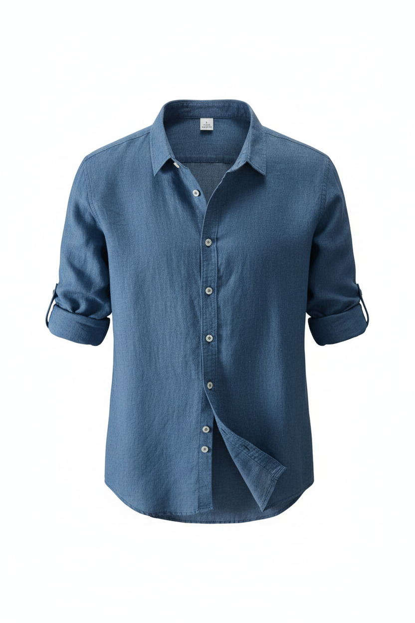Men's Linen Shirt - Blue
