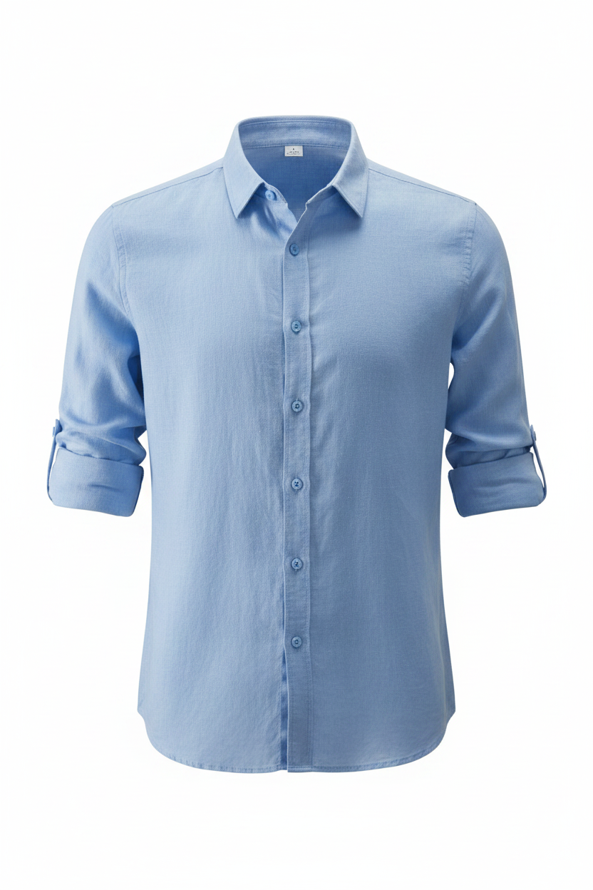 Men's Linen Shirt - Sky Blue