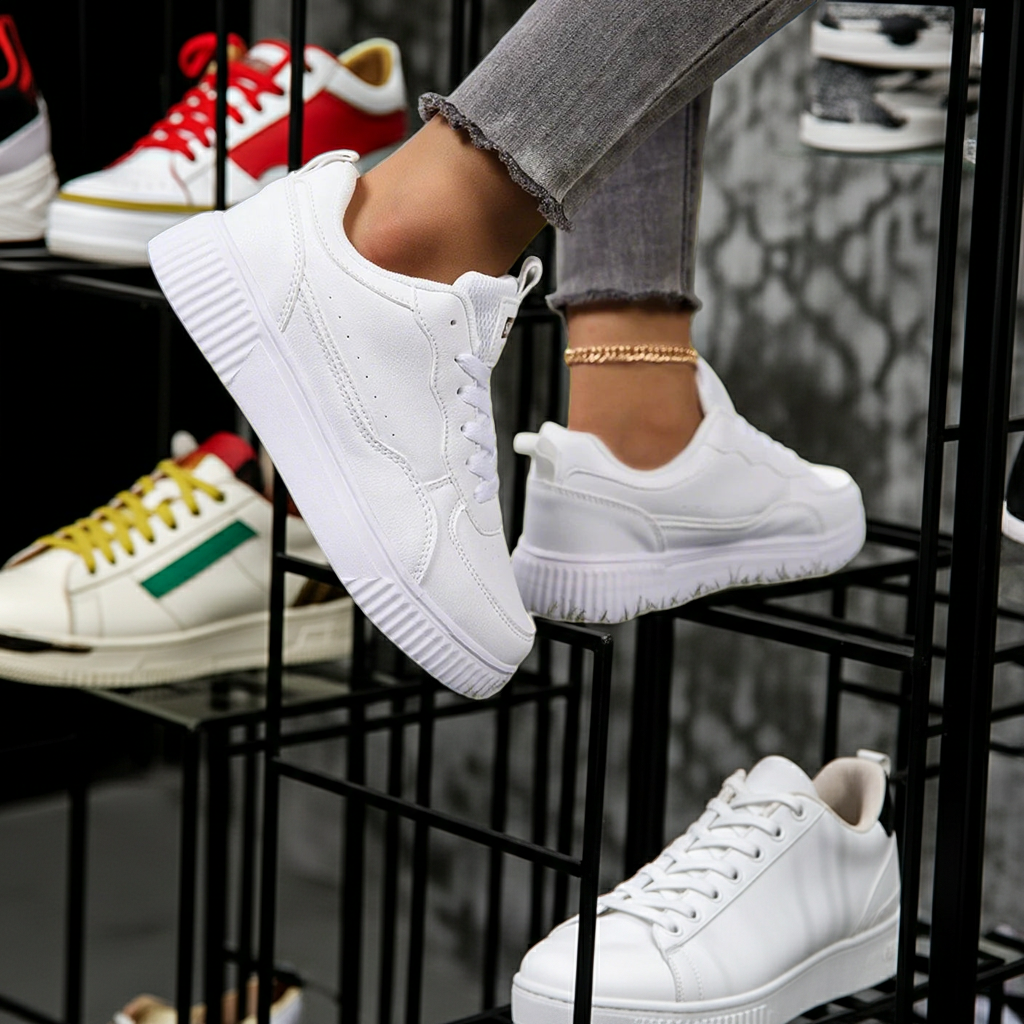 Casual Breathable Walking Sneakers – Lightweight Flat Sole Everyday Shoes
