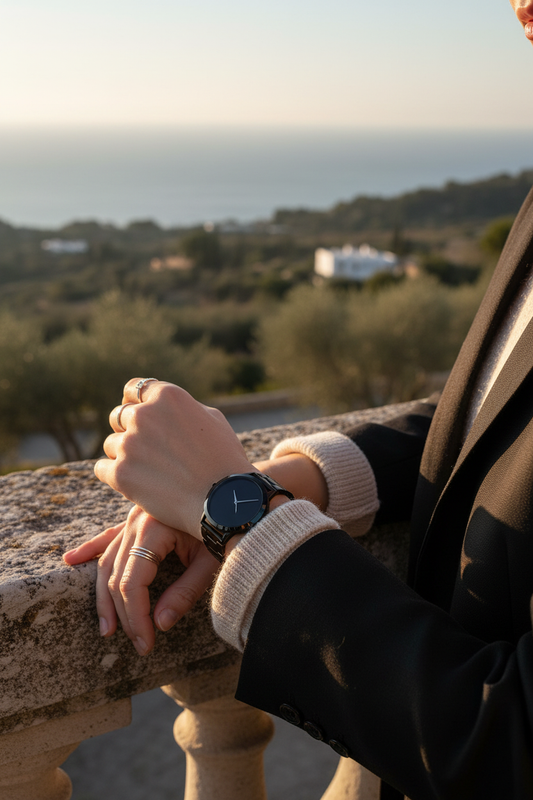 Outdoor lifestyle — Women's Minimalist Black Steel Watch