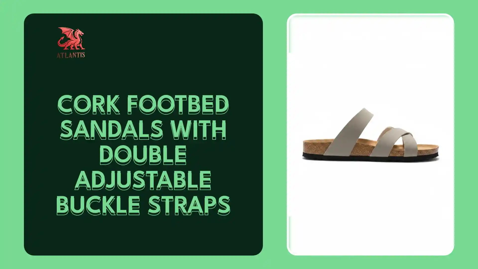 Cork Footbed Sandals with Double Adjustable Buckle Straps by@Outfy
