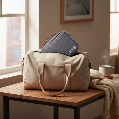 Travel Tech Organizer in a travel setting