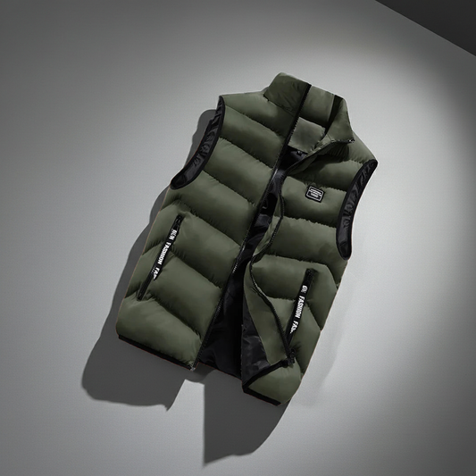 Men's Thermal Sleeveless Vest – Full-Zip Mandarin Collar Casual Waistcoat