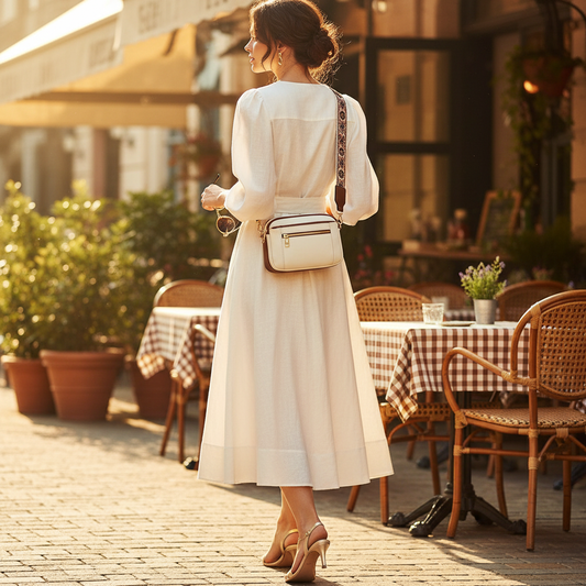 White Floral Crossbody Lifestyle