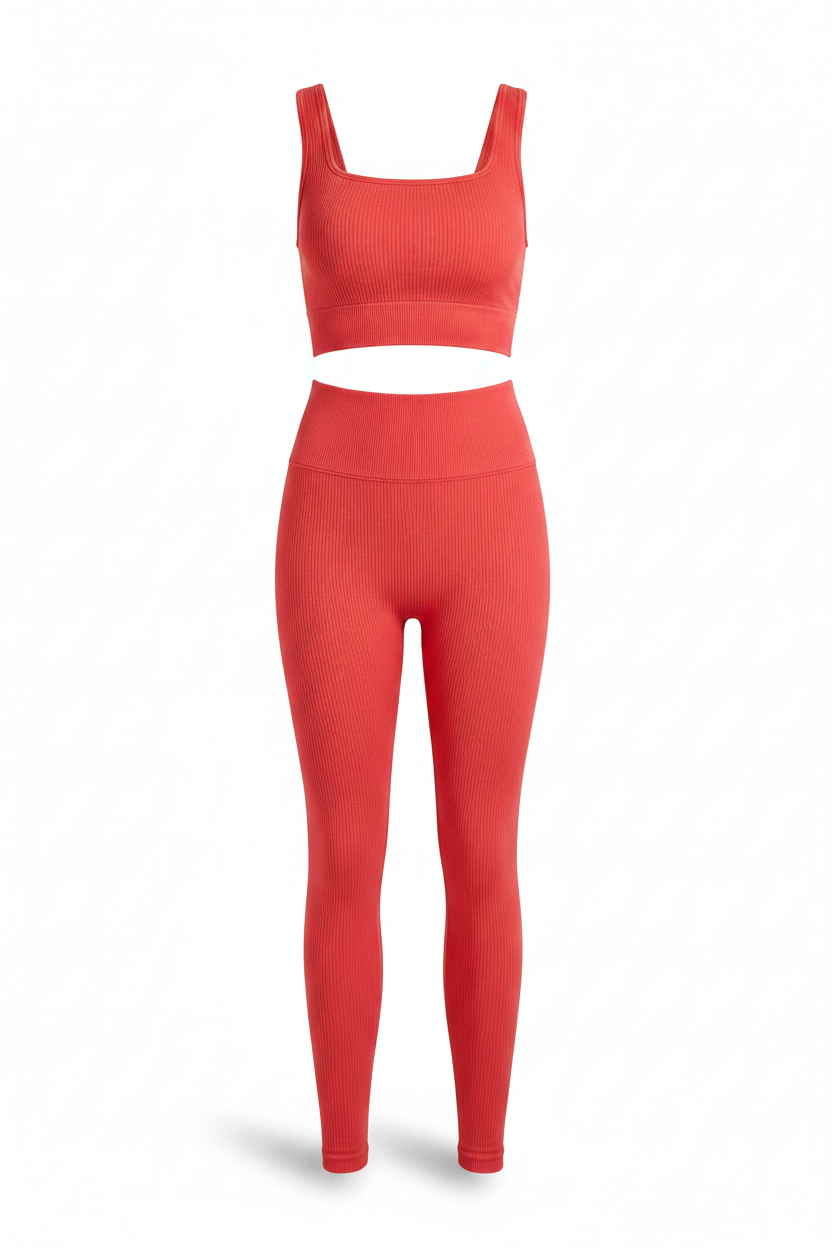 Yoga Set - Coral Red